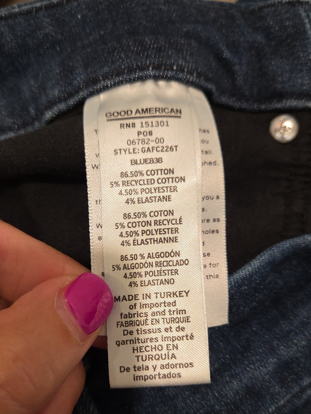 Good American Always Fits Good Legs Skinny Crop Jeans Size 6-12 BLUE838 Raw Hem - Picture 3 of 11